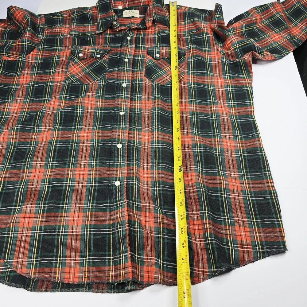 Vintage Dee Cee Shirt Mens XL Western Pearl Snap Plaid Made in USA 90s‎